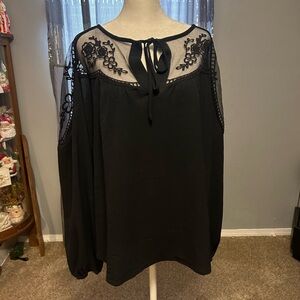 Daytrip Black Lace Detail Blouse